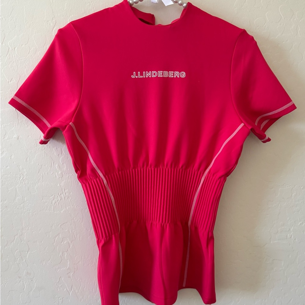 J.Lindeberg Red Fitted Kim Top